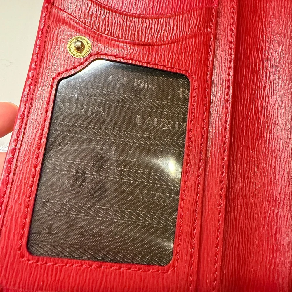 Lauren Ralph Lauren Boxed Crosshatch Leather Slim Snapped-Closure Wallet
